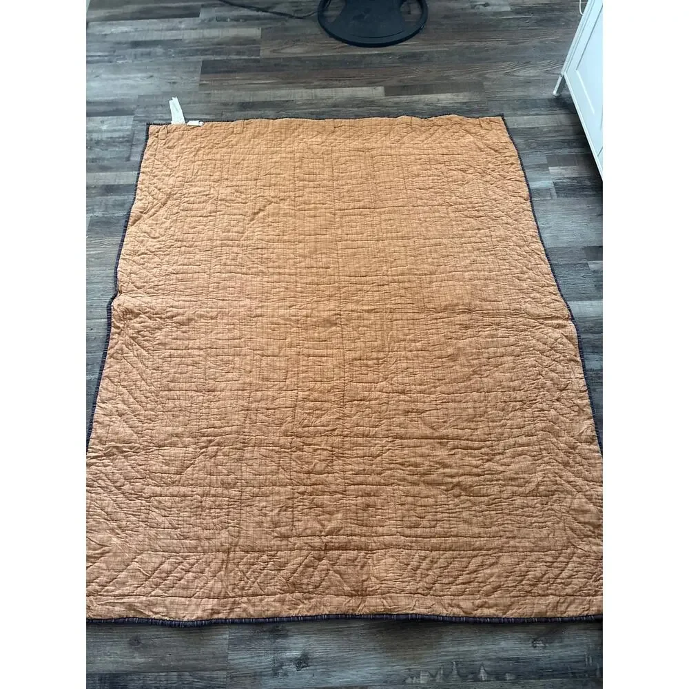 Patch Magic Harvest Log Cabin Throw Quilt 48 x 60 Rustic Cabin Hanging Loops